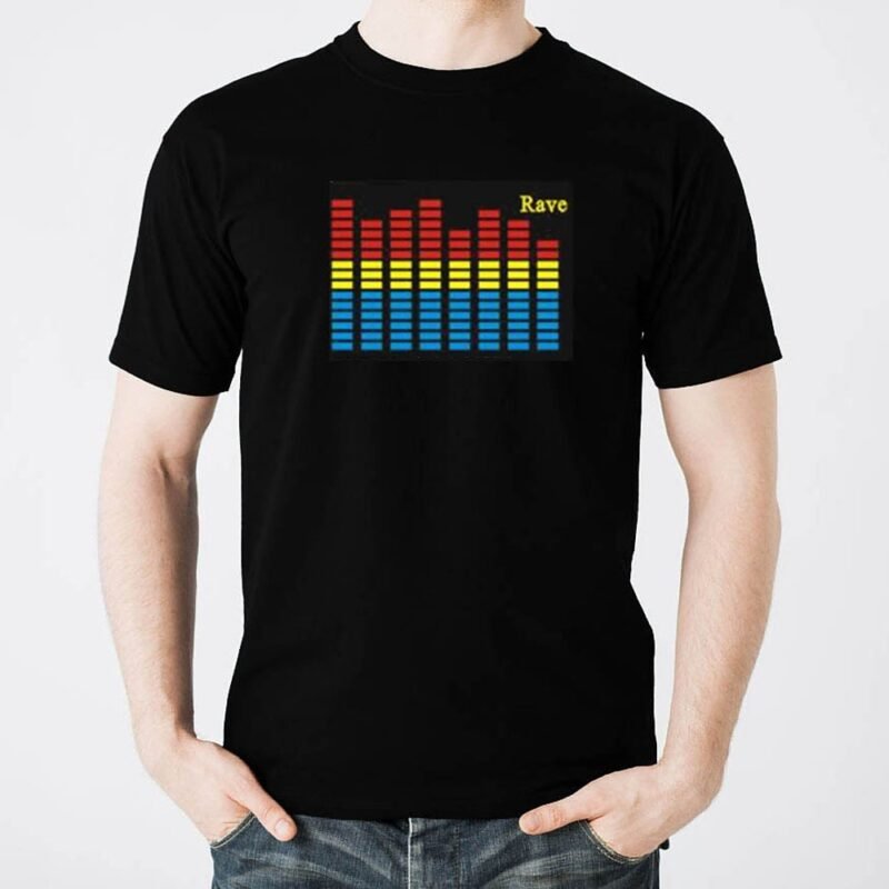 LED T-shirts Lighting / Fashionable Design / Electro Luminescent Pure Cotton Party / Casual 2 AAA Batteries / Front panel / 1 LED T-Shirt / 1 Battery Case